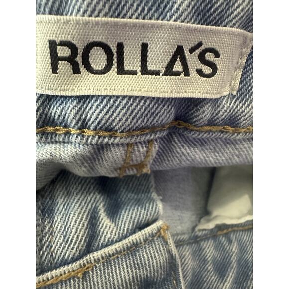 NWT Rollas Heidi Ankle Old Stone Jeans Blue Denim Distressed High Rise Size 30 - Picture 7 of 16